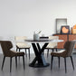 Contemporary Round Dining Table Sintered Stone Table with Black Pedestal Base,47.2"L x 27.6"W x 30"H Clearhalo ' dining_table' 'Dining Tables & Seating' 'Dining Tables' 'furn' 'furn_dining_table' 'Furniture' 'furniture_dining_table' 'Kitchen & Dining Furniture' 'kitchen&dining_furn' 'kitchen' 'kitchen_dining_table' 1200x1200_14b6aa16-fd9b-4759-a077-f1202b8733b2