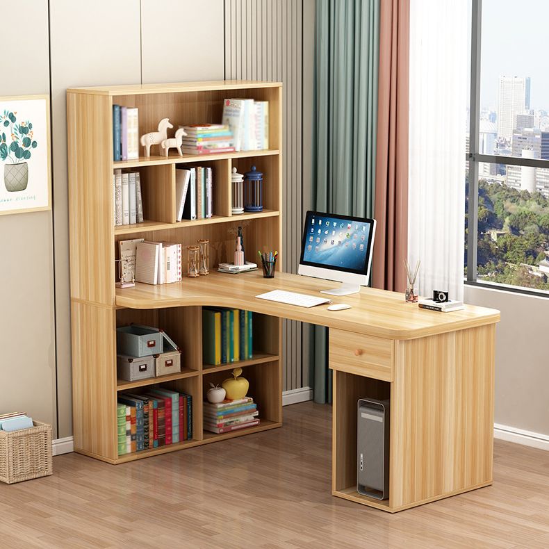 Contemporary Style Computer Desk Bedroom Writing Desk with Bookshelf Clearhalo 'furn' 'furn_office_desk' 'Furniture' 'furniture_office_desk' 'Office Desks' 'Office Furniture' 'office_desk' 1200x1200_14b75212-6750-4e7d-b2f3-fce8b4886585