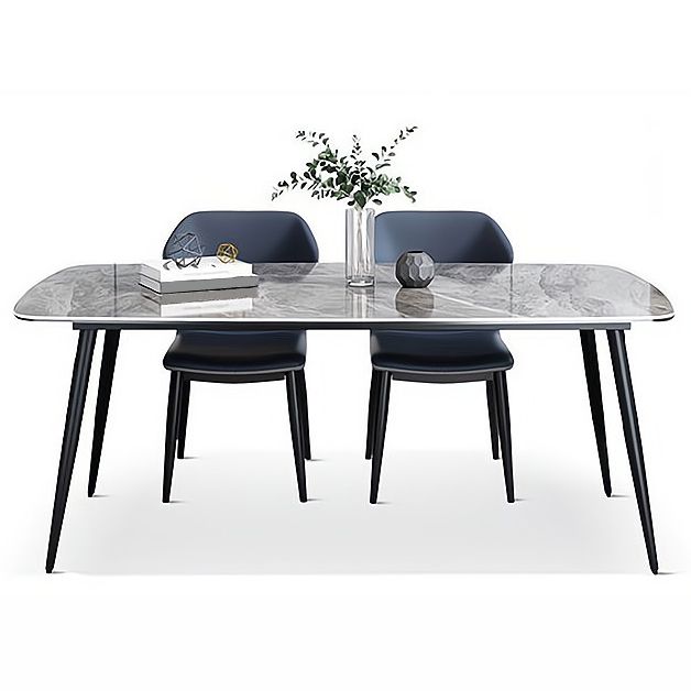 Sintered Stone Dining Table Industrial Style Black 4 Legs Base Rectangle Table for Dining Room Clearhalo ' dining_table' 'Dining Tables & Seating' 'Dining Tables' 'furn' 'furn_dining_table' 'Furniture' 'furniture_dining_table' 'Kitchen & Dining Furniture' 'kitchen&dining_furn' 'kitchen' 'kitchen_dining_table' 1200x1200_14b89003-83f5-4fef-9fac-a47693e29fd3