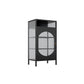 Industrial Curio Cabinet Metal Glass Doors Display Cabinet for Bedroom