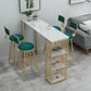1/3/5 pezzi tavolo da barra glam set da tavolo rettangolare set di bistrot top in marmo con scaffale con scaffale