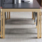 Traditional Luxury Dining Table Rectangle Sintered Stone 4 Legs Table with Gold Frame Clearhalo ' dining_table' 'Dining Tables & Seating' 'Dining Tables' 'furn' 'furn_dining_table' 'Furniture' 'furniture_dining_table' 'Kitchen & Dining Furniture' 'kitchen&dining_furn' 'kitchen' 'kitchen_dining_table' 1200x1200_14bd644d-b95e-446d-bd70-0cb2f7769c4a