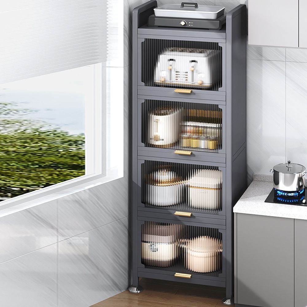 Metal Contemporary Dining Server Black Sideboard Table for Dining Room Clearhalo 'buffet_sideboard' 'Buffets & Sideboards' 'furn' 'furn_buffet_sideboard' 'Furniture' 'Kitchen & Dining Furniture' 1200x1200_14bd6b52-fca8-4a47-b1f0-bf0e870ba4d4