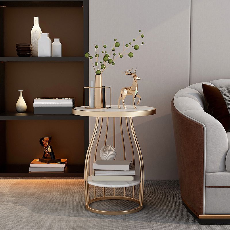 Modern Style Black/gold Metal Base Marble & SLATE Top Round Side Table Clearhalo 'Coffee & Accent Tables' 'End & Side Tables' 'end_side_tables' 'furn' 'furn_end_side_tables' 'Furniture' 'Living Room Furniture' 1200x1200_14be9344-58ba-409c-8c50-b0e90ccd730d