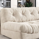 34.65" H Genuine Leather Armless Sofa with Tufted Back Down Fill Cushions Sofa Clearhalo 'furn' 'furn_sofas' 'Furniture' 'furniture_sofas' 'Living Room Furniture' 'Sofa' 'sofas' 1200x1200_14be9e3b-6cb7-42ce-86aa-da6df56ce192