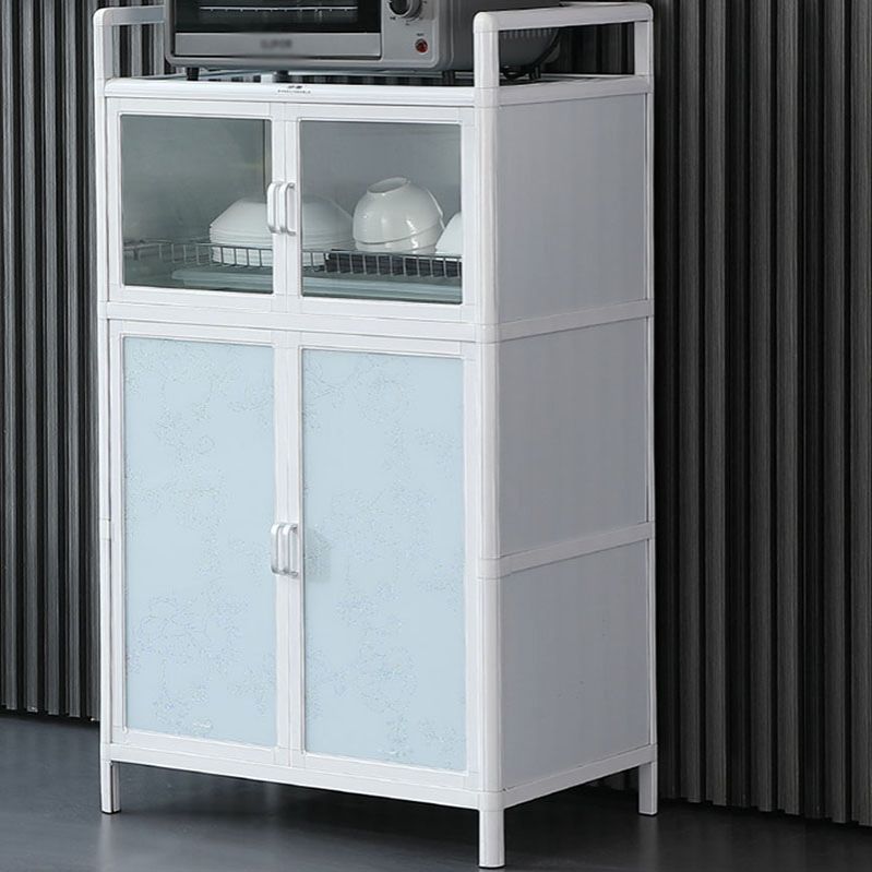 Cuccatura bianca Cucina supporto in metallo moderno porte in vetro a buffet