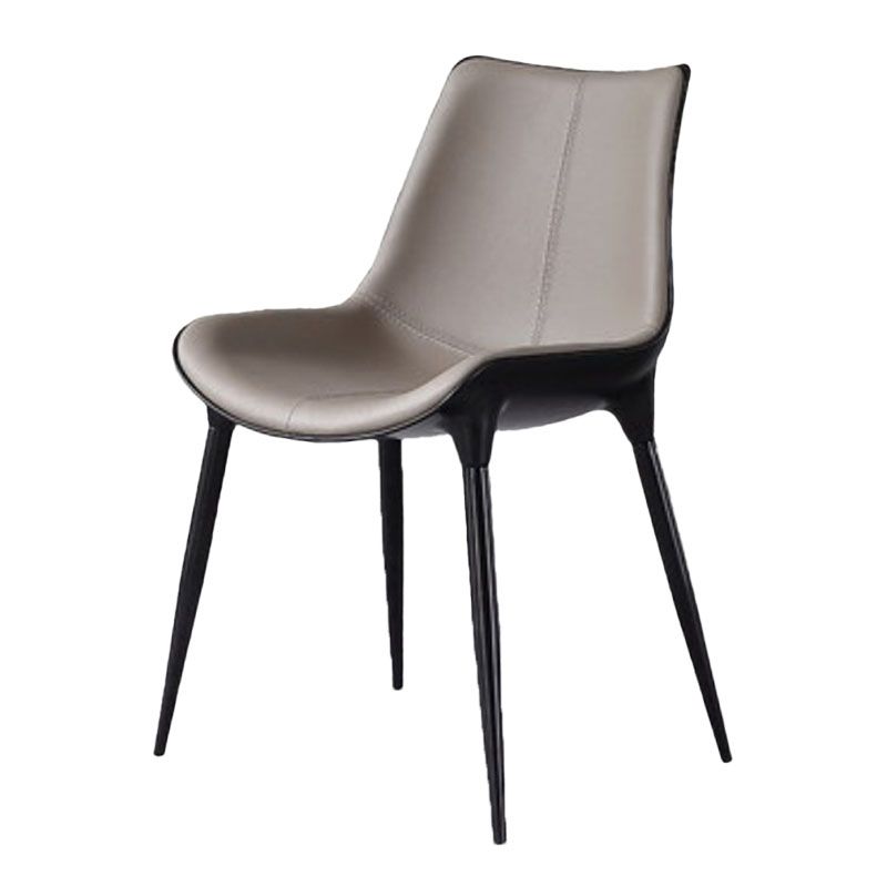 Modern Parsons Armless Chairs Leather Curved Dining and Accent Chairs Clearhalo 'Dining Chairs' 'Dining Tables & Seating' 'dining_chair' 'furn' 'furn_dining_chair' 'Furniture' 'Kitchen & Dining Furniture' 1200x1200_14c12760-5f6d-4fd2-9ec3-20d2e7846ab7