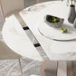 Modern Sintered Stone White Dining Room Set Space-Saving Design Dining Table Furniture Clearhalo 'Dining Room Sets' 'Dining Tables & Seating' 'dining_room_set' 'furn' 'furn_dining_room_set' 'Furniture' 'furniture_dining_room_set' 'Kitchen & Dining Furniture' 'kitchen&dining_furn' 'kitchen' 1200x1200_14c7707d-5d49-4fc1-9e46-d7e58af0c523