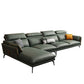 Glam Sofa Chaise Faux Leather Living Room Pillow Top Arm Sofa