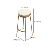 Glam Armless Backless Counter Stool Iron Bar Stool with Leather Cushion and Pedal Clearhalo 'Bar Furniture' 'Bar Stools' 'bar_stools' 'furn' 'furn_bar_stools' 'furniture_bar_stools' 'Kitchen & Dining Furniture' 'kitchen&dining_furn' 'kitchen' 'kitchen_furn' Furniture' 1200x1200_14c8be94-1e9e-4af1-af16-141a655d3561