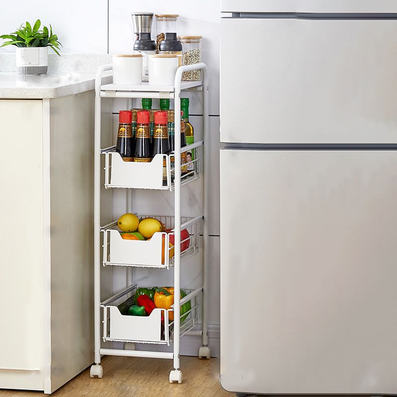 9.5"L x 14"W x 33.5"H Home Dining Metal Prep Table with Basket Open Storage Prep Table