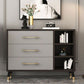 Grey Accent Chest with Solid Wood Straight Legs and Drawers Chest