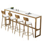 Glam Style Bar Table in Faux Marble and Iron Top Bar Table for Restaurant, Only Table Clearhalo 'Bar Furniture' 'Bar Tables' 'bar_tables' 'furn' 'furn_bar_tables' 'Furniture' 'furniture_bar_tables' 'Kitchen & Dining Furniture' 1200x1200_14caac44-35cd-411e-b78f-60c99f0bd96f