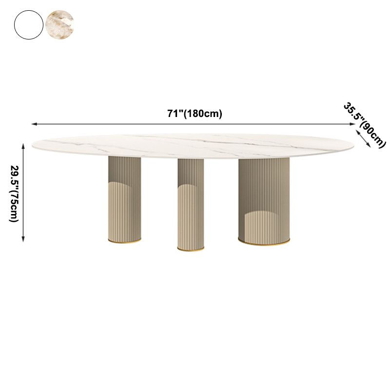 Metal Traditional Luxury Oval Dining Table Sintered Stone Table with White Legs Clearhalo ' dining_table' 'Dining Tables & Seating' 'Dining Tables' 'furn' 'furn_dining_table' 'Furniture' 'furniture_dining_table' 'Kitchen & Dining Furniture' 'kitchen&dining_furn' 'kitchen' 'kitchen_dining_table' 1200x1200_14cc0329-18df-49c9-b562-ab97c341c4a4