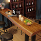 Modern Rectangle Counter Height Table Solid Wood and Metal Counter Wine Table Clearhalo 'Bar Furniture' 'Bar Tables' 'bar_tables' 'furn' 'furn_bar_tables' 'Furniture' 'Kitchen & Dining Furniture' 1200x1200_14cf5c7e-f862-4545-9fdb-b3aa64175bc5