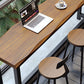 Pine Wood Bar Table Industrial Rectangle Bar Table with Trestle Base in Black Clearhalo 'Bar Furniture' 'Bar Tables' 'bar_tables' 'furn' 'furn_bar_tables' 'Furniture' 'furniture_bar_tables' 'Kitchen & Dining Furniture' 1200x1200_14d00283-b13a-4f9b-b09f-0bb1edf1a546
