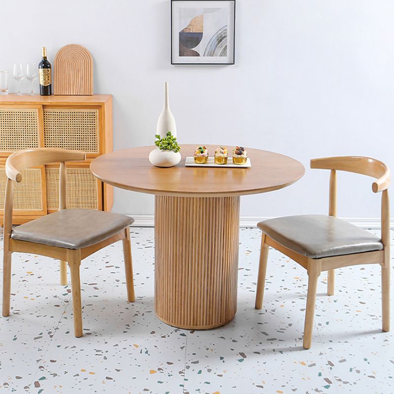 Modern Round Standard Height Dining Table Natural Base Pedestal Casual Dining Table Clearhalo 'Dining Tables & Seating' 'Dining Tables' 'dining_table' 'furn' 'furn_dining_table' 'Furniture' 'furniture_dining_table' 'Kitchen & Dining Furniture' 'kitchen' 'kitchen_dining_table' 1200x1200_14d06cc6-112a-42d7-9ae3-33d1e4dcbe92