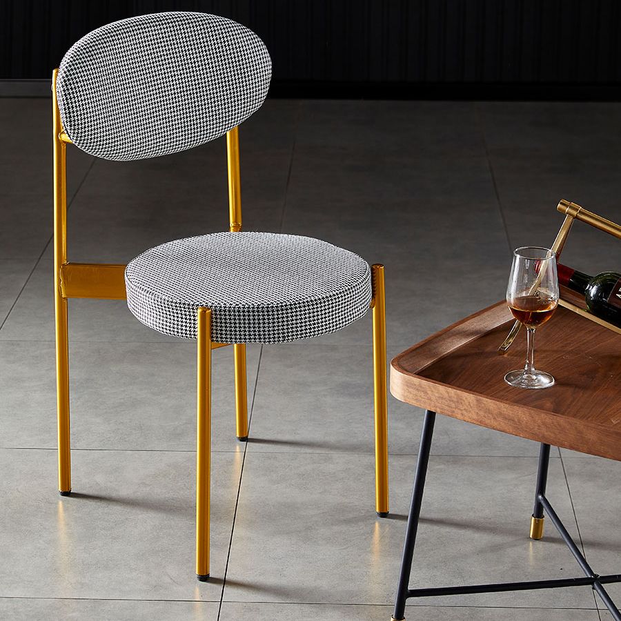 Glam Style Kitchen Dining Chair Metal Dining Armless Side Chairs Clearhalo ' kitchen&dining_furn' 'Dining Chairs' 'Dining Tables & Seating' 'dining_chair' 'furn' 'furn_dining_chair' 'Furniture' 'furniture_dining_chair' 'Kitchen & Dining Furniture' 'kitchen' 1200x1200_14d147ca-8ab4-43bd-b89b-45761d395a18