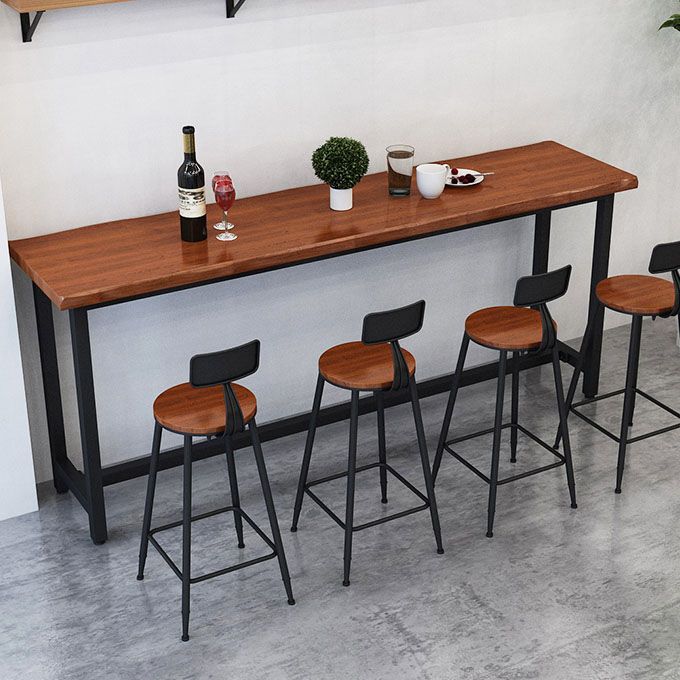 Contemporary Style Rectangle Bar Table Solid Wood Brown Bar Desk Clearhalo 'Bar Furniture' 'Bar Tables' 'bar_tables' 'furn' 'furn_bar_tables' 'Furniture' 'Kitchen & Dining Furniture' 1200x1200_14d2a634-1513-4ad2-a54f-1180dbb7962b