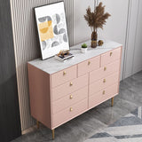 Modern Stone Wood Sideboard 9-Drawer Dining Room Buffet Server,47"L x 15.7"W x 36.6"H Clearhalo 'buffet_sideboard' 'Buffets & Sideboards' 'furn' 'furn_buffet_sideboard' 'Furniture' 'Kitchen & Dining Furniture' 1200x1200_14d3b74e-17c8-40f6-92e5-ebe84a4acc71
