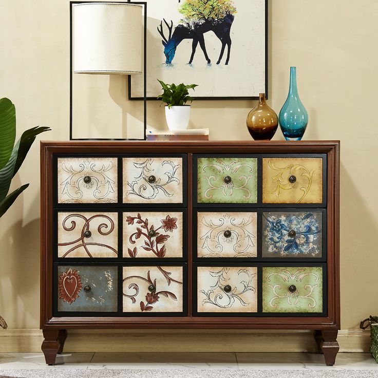 American Traditional Wooden Chest Home Storage Chest with Drawers Clearhalo 'Bedroom Furniture' 'Dressers & Chests' 'dressers_chests' 'furn' 'furn_dressers_chests' 'Furniture' 1200x1200_14d46293-9c28-4f55-9310-44459ec5a055