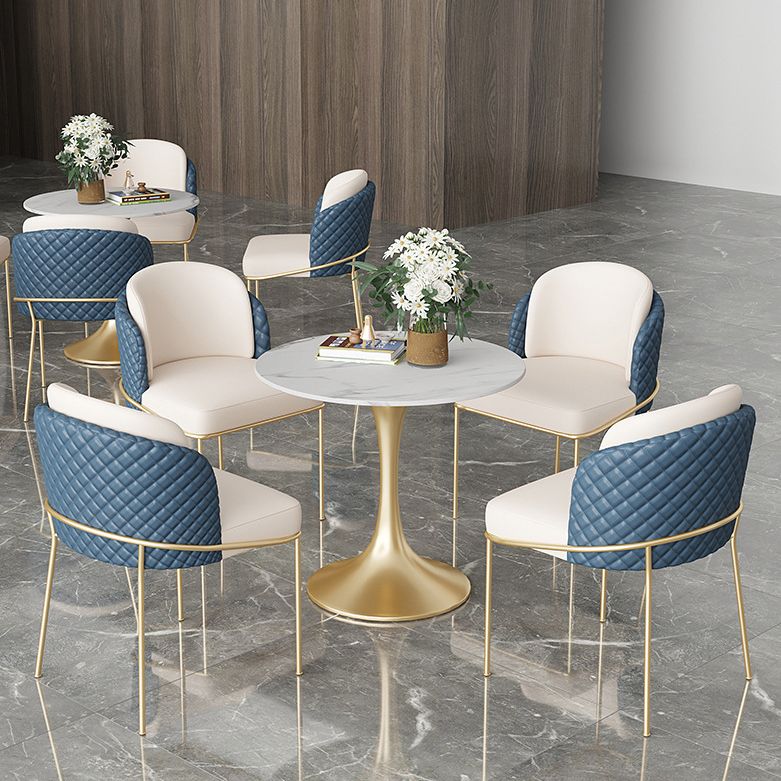 Glam Round Sintered Stone Dining Table Set 1/2/3/4/5 Pieces Dining Set for Home Use Clearhalo 'Dining Room Sets' 'Dining Tables & Seating' 'dining_room_set' 'furn' 'furn_dining_room_set' 'Furniture' 'Kitchen & Dining Furniture' 1200x1200_14d61679-8ce1-4d9f-a0a0-4e0761d221dc