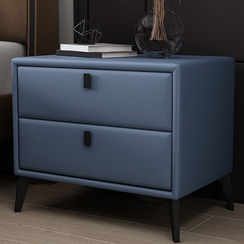 Leather Top Nightstand with 4 Legs Glam Night Table with Drawer Clearhalo 'Bedroom Furniture' 'furn' 'furn_night_stand' 'Furniture' 'night_stand' 'Nightstands' 1200x1200_14d86a4b-490d-4e2b-962a-cb1bd36d2b85