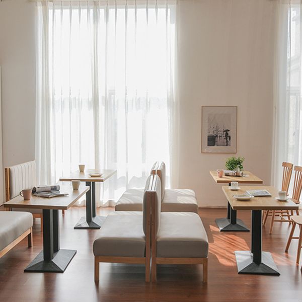 Modern Wood Dinner Room Kitchen Table Brown Table with Black Frame for Dining Room Clearhalo ' dining_table' 'Dining Tables & Seating' 'Dining Tables' 'furn' 'furn_dining_table' 'Furniture' 'furniture_dining_table' 'Kitchen & Dining Furniture' 'kitchen&dining_furn' 'kitchen' 'kitchen_dining_table' 1200x1200_14d908a3-ba96-4a2b-831f-69ad47a622e4