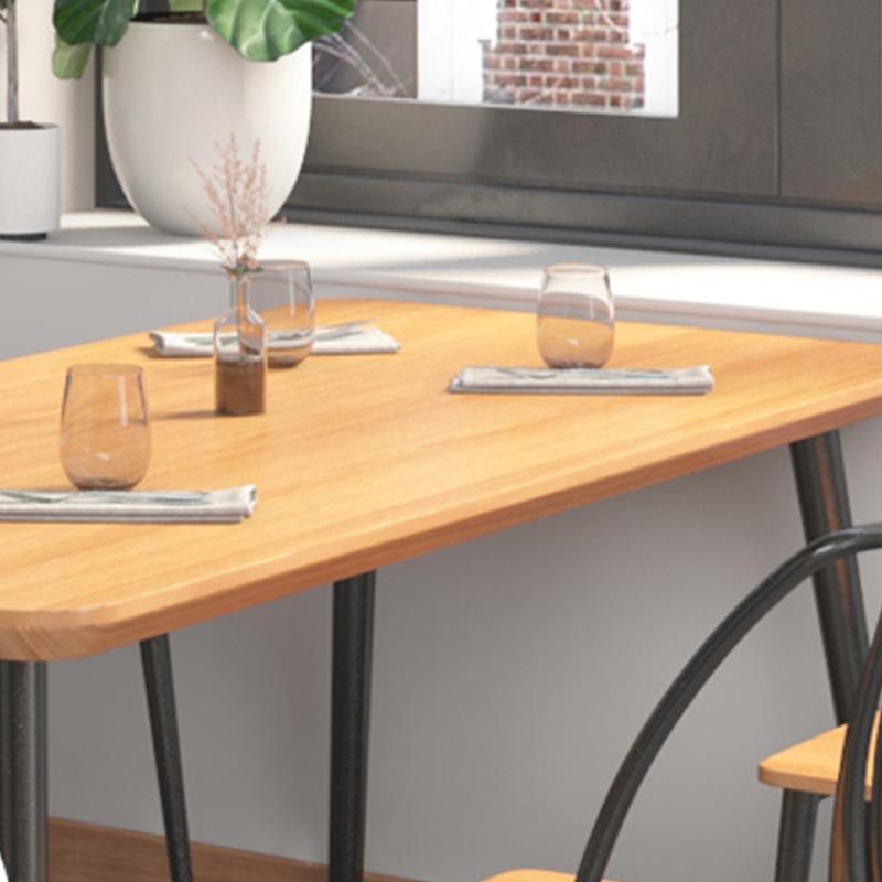 Industrial Style Natural Wood Table Metal 4 Legs Dining Table Clearhalo 'Dining Tables & Seating' 'Dining Tables' 'dining_table' 'furn' 'furn_dining_table' 'Furniture' 'Kitchen & Dining Furniture' 1200x1200_14daeb30-7938-4b31-aeeb-4f2dbbaaab2f