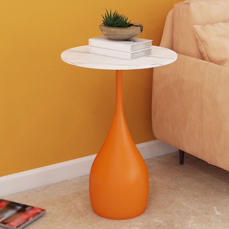 Pedestal Base Design Metal/slate Top Multi-color Selection Iron Round Coffee Table