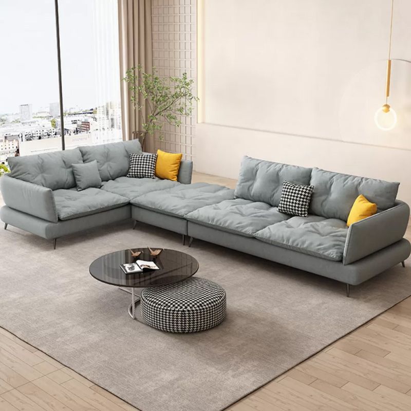 Sofá de la sala escandinava Sofá Cophos de brazo acampanado asiento de tela