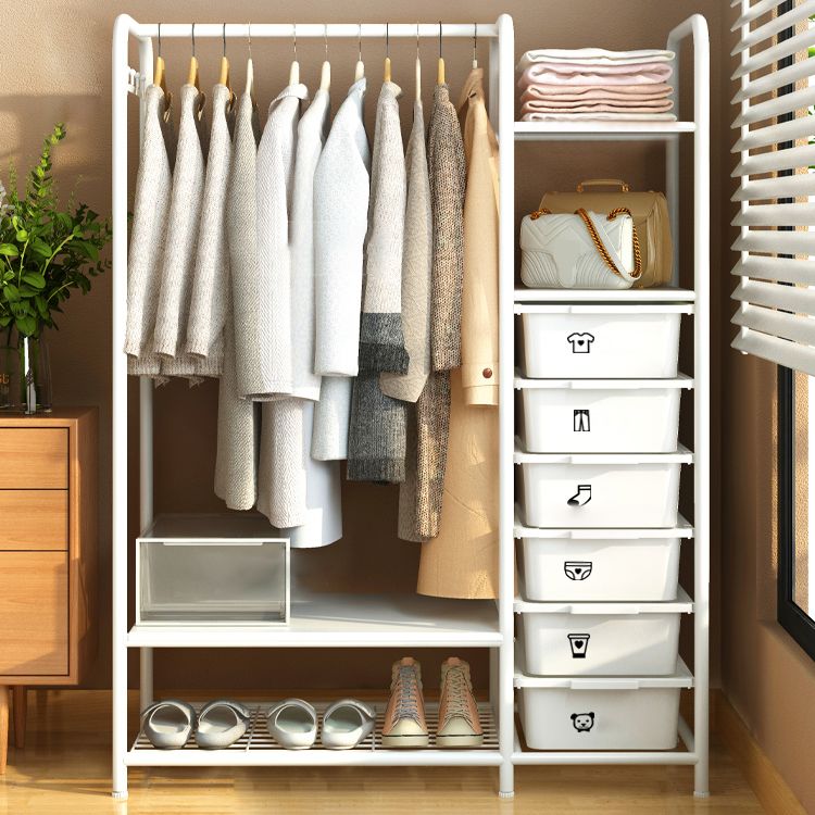 Contemporary Metal Wardrobe Cloth Rod Included Wardrobe Closet for Bedroom Clearhalo 'Armoires & Wardrobes' 'armoires_wardrobes' 'Bedroom Furniture' 'furn' 'furn_armoires_wardrobes' 'Furniture' 1200x1200_14db1fea-a6db-4e7a-9b7b-490ae05e6316