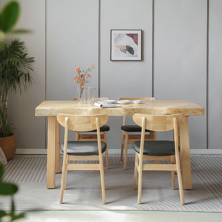 Modern 1/2/5 Pieces Rectangle Dining Set Solid Wood Dining Table with Chairs Clearhalo 'Dining Room Sets' 'Dining Tables & Seating' 'dining_room_set' 'furn' 'furn_dining_room_set' 'Furniture' 'furniture_dining_room_set' 'Kitchen & Dining Furniture' 1200x1200_14db4f28-9b4e-4ec2-b338-2950cf82249b