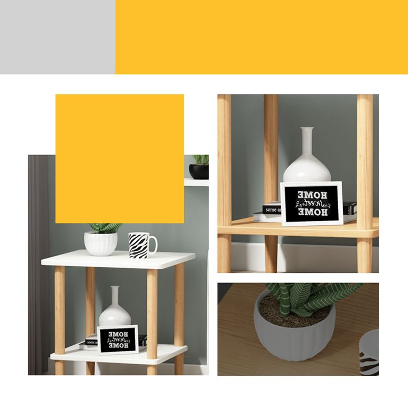 Modern Wood Side Table 20.86" Tall 4 Legs End Table with Shelf Clearhalo 'Coffee & Accent Tables' 'End & Side Tables' 'end_side_tables' 'furn' 'furn_end_side_tables' 'Furniture' 'Living Room Furniture' 1200x1200_14db7bbc-95dd-4a56-b1ef-eff8f74c2d8d