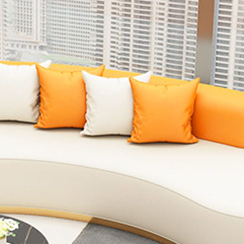 Faux Leather Armless Curved Sofa Contemporary Moon Shape Sofa Clearhalo 'furn' 'furn_sofas' 'Furniture' 'Living Room Furniture' 'Sofa' 'sofas' 1200x1200_14dc3b2e-3e69-433f-8383-312faceb1b02