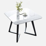 Industrial Square Shape Sintered Stone Dining Table White Standard Dining Table for Kitchen Clearhalo ' dining_table' 'Dining Tables & Seating' 'Dining Tables' 'furn' 'furn_dining_table' 'Furniture' 'furniture_dining_table' 'Kitchen & Dining Furniture' 'kitchen&dining_furn' 'kitchen' 'kitchen_dining_table' 1200x1200_14dcaac3-715d-4771-a43f-aaa482f67cb3