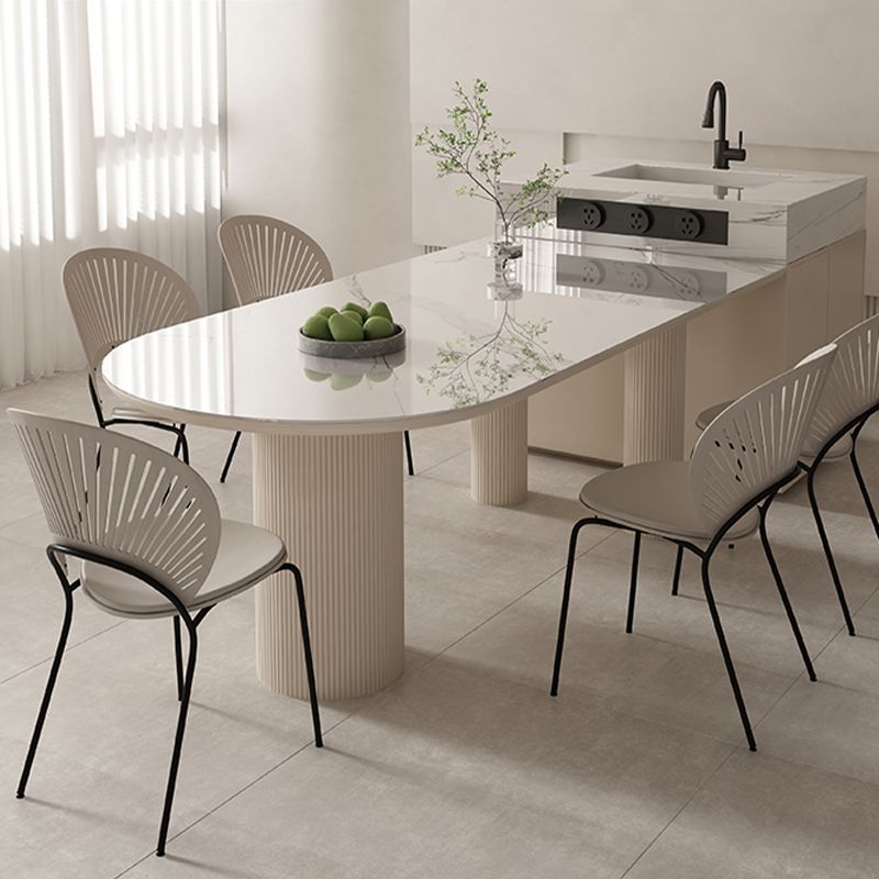 Sintered Stone Top Table White Dining Table for Kitchen Dining Room Clearhalo 'Dining Tables & Seating' 'Dining Tables' 'dining_table' 'furn' 'furn_dining_table' 'Furniture' 'Kitchen & Dining Furniture' 1200x1200_14dcb827-a93c-4422-a513-8d5d989898eb