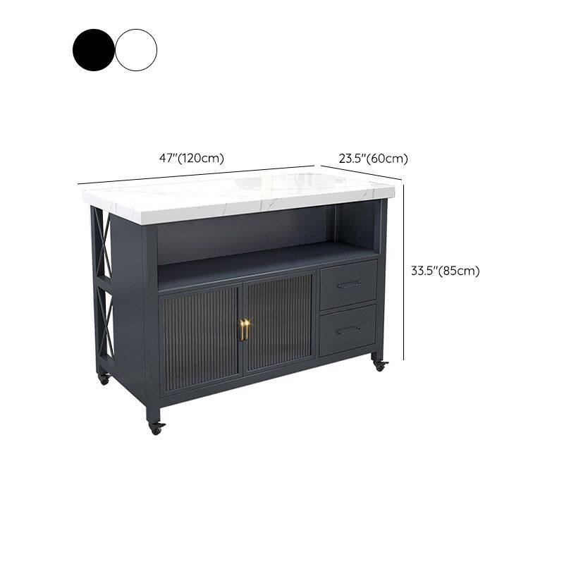 引き出し付きモダンな長方形の準備テーブルダイニングルームキッチントロリー