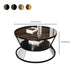 Round Coffee Cocktail Table Glass Top Frame Coffee or End Table with Storage Shelf Clearhalo 'Coffee & Accent Tables' 'Coffee Tables' 'coffee_tables' 'furn' 'furn_coffee_tables' 'Furniture' 'Living Room Furniture' 1200x1200_14e0db20-ebb7-4100-8630-16dada737e04