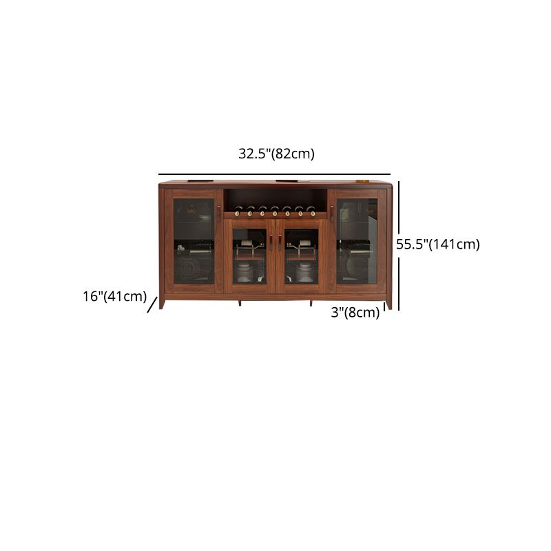 Modern Sideboard in Brown Solid Wood DIning Sideboard with Doors Clearhalo 'buffet_sideboard' 'Buffets & Sideboards' 'furn' 'furn_buffet_sideboard' 'Furniture' 'Kitchen & Dining Furniture' 1200x1200_14e127c9-1e15-4532-b56e-8c0c1bd744ad