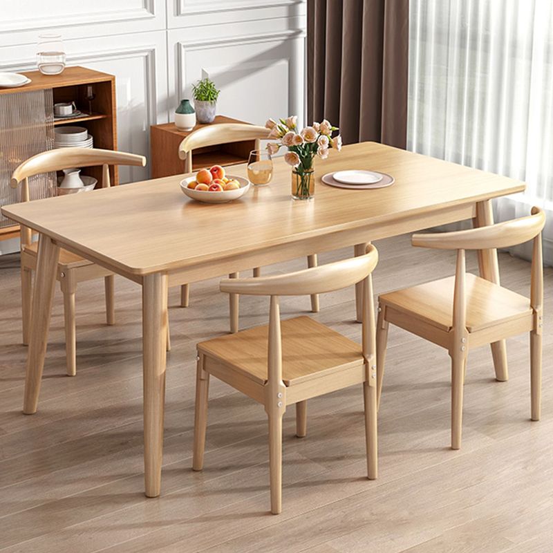 Modern Solid Wood Dining Table Brown Rectangle Table with 4 Legs for Home Use Clearhalo ' dining_table' 'Dining Tables & Seating' 'Dining Tables' 'furn' 'furn_dining_table' 'Furniture' 'furniture_dining_table' 'Kitchen & Dining Furniture' 'kitchen&dining_furn' 'kitchen' 'kitchen_dining_table' 1200x1200_14e1b084-604b-49d6-ad8a-beedd9062692