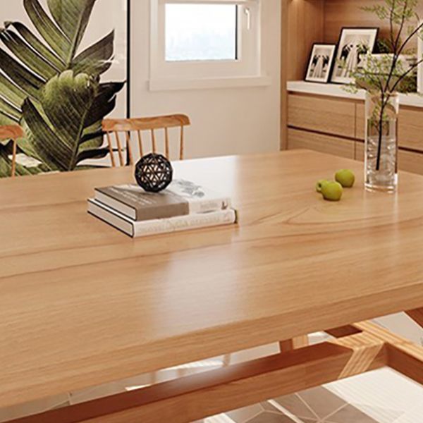 Natural Finish Pine Wood Dinette Table Traditional Luxury Rectangle Dining Table