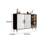 Legno ingegnerizzato glam 33.4 "H Server buffet per sala da pranzo a buffet in bianco e nero