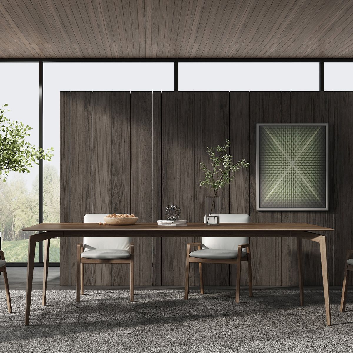 Matte Finish Rectangle Dining Table Modern Wooden Dinette Table Clearhalo 'Dining Tables & Seating' 'Dining Tables' 'dining_table' 'furn' 'furn_dining_table' 'Furniture' 'Kitchen & Dining Furniture' 1200x1200_14e664e1-b9e3-4ad6-81d8-ebd3062e5fae