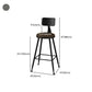 Modern Backrest Counter Stool Iron Cafe Bar Stool with Leather Cushion and Pedal Clearhalo 'Bar Furniture' 'Bar Stools' 'bar_stools' 'furn' 'furn_bar_stools' 'Furniture' 'furniture_bar_stools' 'Kitchen & Dining Furniture' 1200x1200_14e6d1b6-6836-4a47-a61f-7d3deec87fce