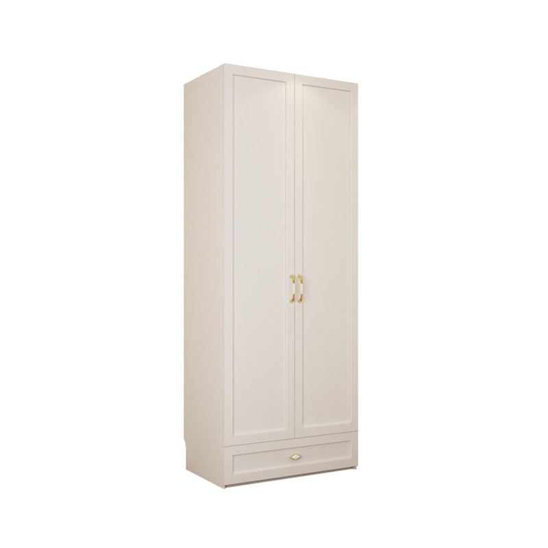 Engineered Wood Wardrobe Closet with Shelves White Wardrobe Cabinet