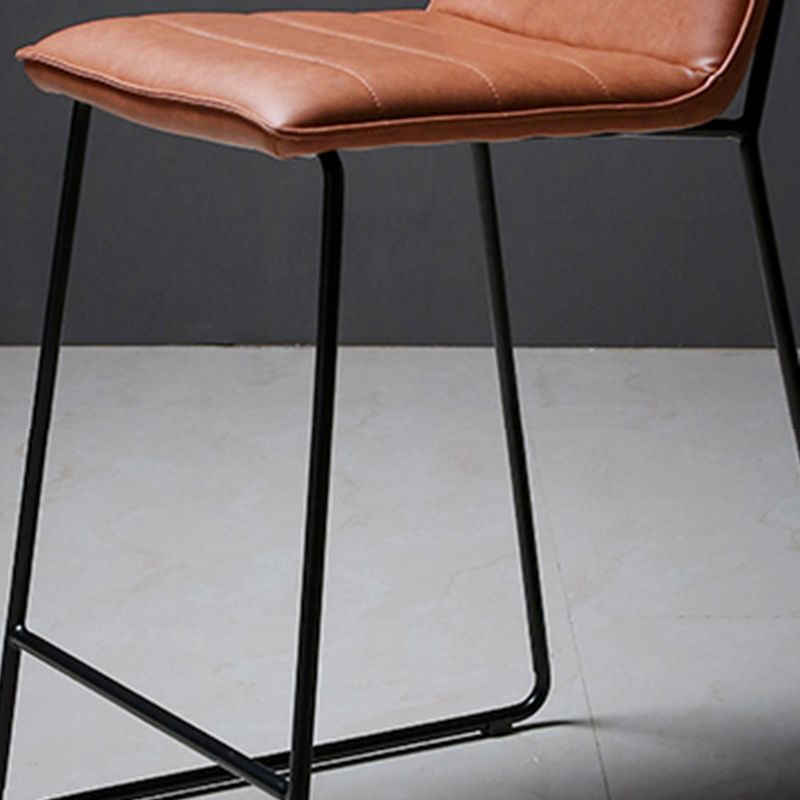 Scandinavian Black Iron Base Barstool Fabric and Faux Leather Bar Stools Clearhalo 'Bar Furniture' 'Bar Stools' 'bar_stools' 'furn' 'furn_bar_stools' 'Furniture' 'Kitchen & Dining Furniture' 1200x1200_14e72acc-f9e8-4a70-970b-3d37ae2a1197