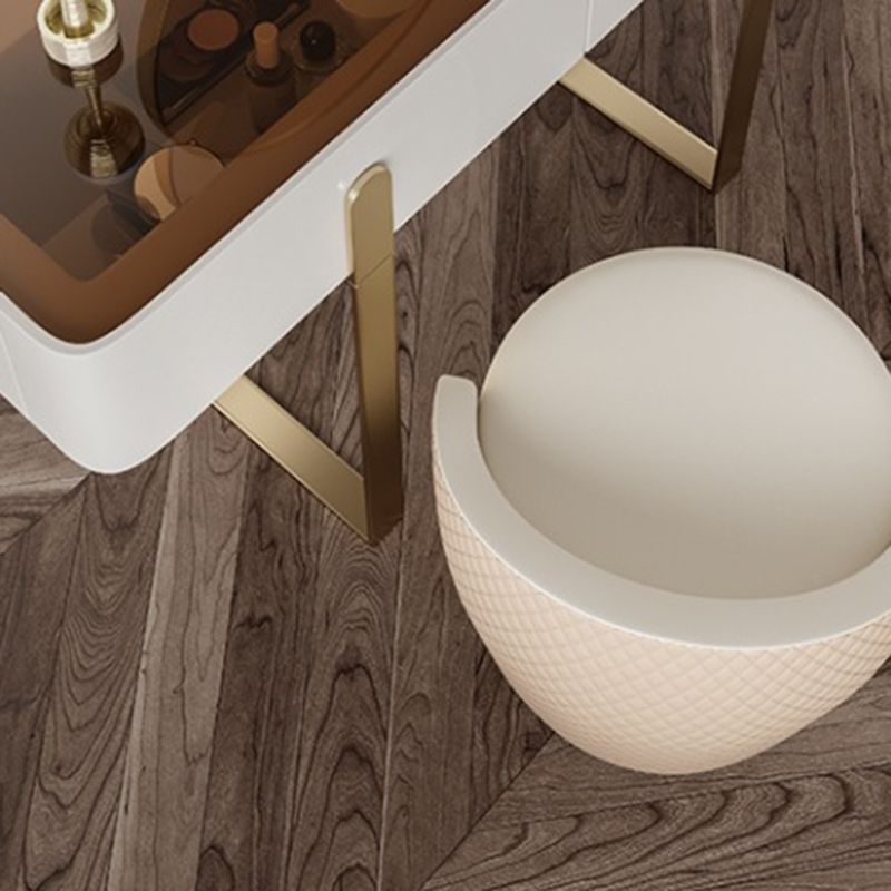 Brown Glass Top Vanity Table Glam Simple 29.53" H Dressing Table Set Clearhalo 'Bedroom Furniture' 'furn' 'furn_makeup_vanities' 'Furniture' 'Makeup Vanities' 'makeup_vanities' 1200x1200_14ea3438-f961-4ef8-9df5-a305014c1bae