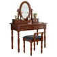 19.68" Wide Rubberwood Vanity Set Make-up Vanity with Drawer and Mirror