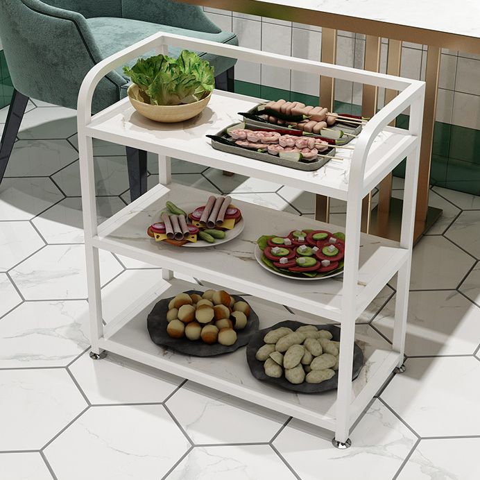 Modern 25.59"H Rolling Prep Table Metal Prep Table for Home Use